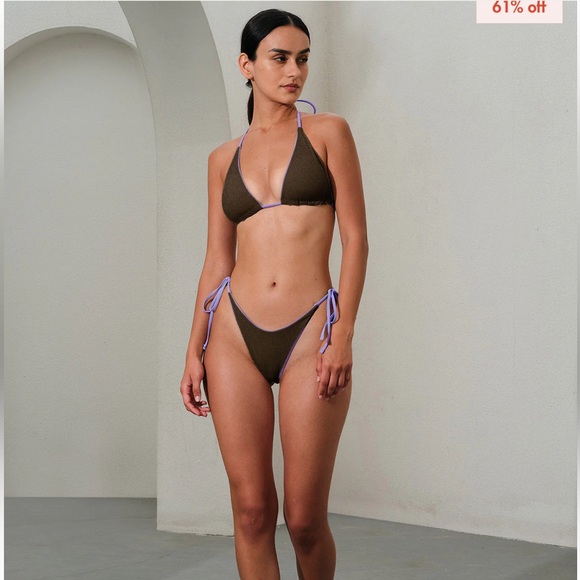 Berlook Purple Reversible Tie Bikini Set - Picture 4 of 8